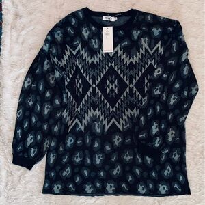 Crazy Train Black and Gray Knit Oversized Sweater